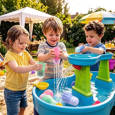 Sizobi Baby Bath Toys, Pool Water Toys Toddler Bath Toys for Kids Ages 1-3, 1 Year Old Boy Girl Sensory Squeezing Water Bathtub Toys, Baby 6-12-18 Months Bathtub Outdoor Water Table Toy,Birthday Gifts in Kuwait