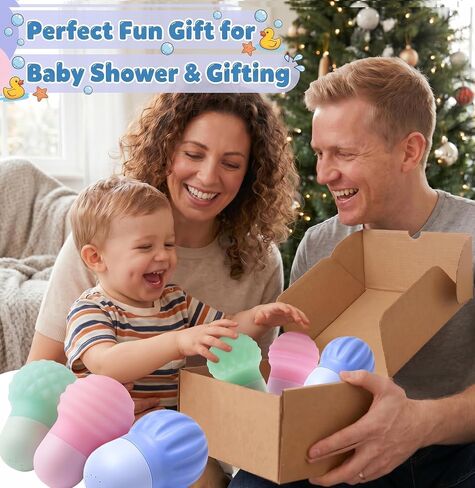 Sizobi Baby Bath Toys, Pool Water Toys Toddler Bath Toys for Kids Ages 1-3, 1 Year Old Boy Girl Sensory Squeezing Water Bathtub Toys, Baby 6-12-18 Months Bathtub Outdoor Water Table Toy,Birthday Gifts in Kuwait