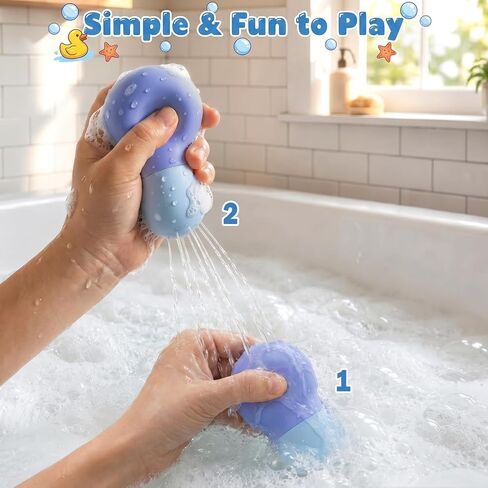 Sizobi Baby Bath Toys, Pool Water Toys Toddler Bath Toys for Kids Ages 1-3, 1 Year Old Boy Girl Sensory Squeezing Water Bathtub Toys, Baby 6-12-18 Months Bathtub Outdoor Water Table Toy,Birthday Gifts in Kuwait