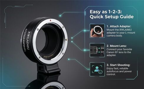 EF-L AF Adapter for Canon EF/EF-S to L-Mount Cameras | Canon EF/EF-S to L adapter with full AF/IS/EXIF, CNC alloy, zero loss, fits SL2/S1/S5/S9/Fp L in Kuwait
