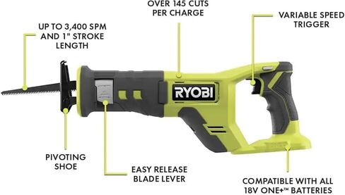 18V Reciprocating Saw Kit with 2 Batteries, Charger & Bag in Kuwait