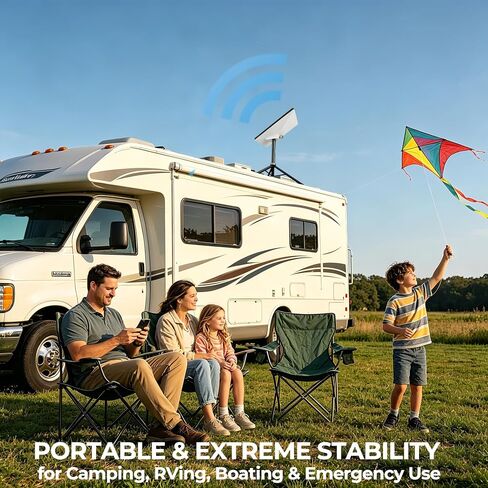 Aluminum Starlink Mini Tripod Accessories, Saekult Portable Stable Mount Stand Compatible with Starlink Mini New & Old Models for Camping, RVing, Boating & Roof Setup (Mount with Tripod) in Kuwait