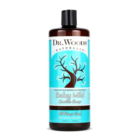 Dr. Woods Unscented Baby Mild Liquid Castile Soap - 32 Fl Oz, Pack of 2 | Natural Soap for Sensitive Skin, Gentle Cleanser with Hemp Oil and Vitamin E - Paraben, Sulfate, and Phthalate Free in Kuwait