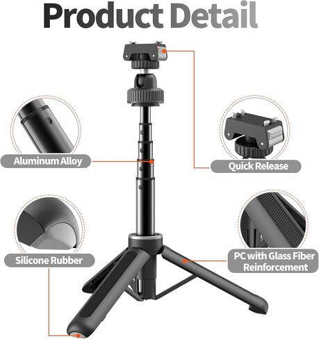 AGVEE Selfie Stick Tripod for Insta360 X5/Ace Pro/Pro 2 Camera | Magnetic Quick Release Mount Accessories, Reinforced Nylon-Fiberglass Legs, Desktop Portable Vlog Travel Extension Rod in Kuwait