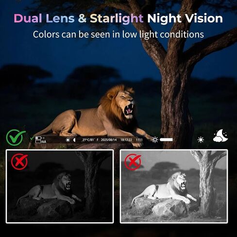 VOOPEAK WiFi Trail Camera 4K Game Camera Starlight Night Vision Dual Lens | Solar Powered No Subscription Trail Camera 0.1s Trigger, IP66 Waterproof, Motion Activated for Wildlife Monitoring & Security in Kuwait