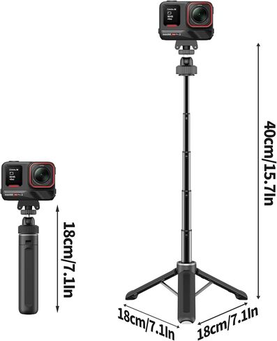 AGVEE Selfie Stick Tripod for Insta360 X5/Ace Pro/Pro 2 Camera | Magnetic Quick Release Mount Accessories, Reinforced Nylon-Fiberglass Legs, Desktop Portable Vlog Travel Extension Rod in Kuwait