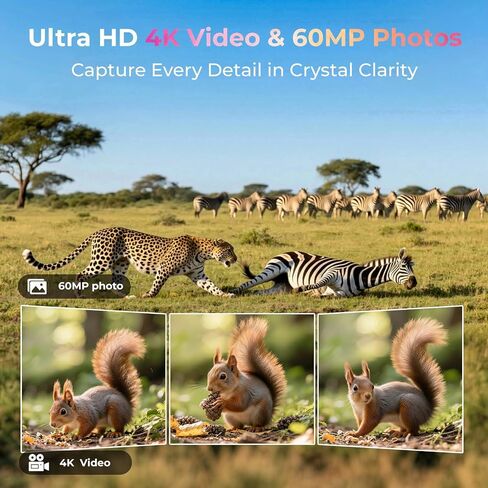 VOOPEAK WiFi Trail Camera 4K Game Camera Starlight Night Vision Dual Lens | Solar Powered No Subscription Trail Camera 0.1s Trigger, IP66 Waterproof, Motion Activated for Wildlife Monitoring & Security in Kuwait