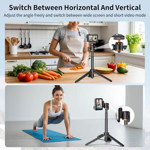 VRIG 21.4" Osmo Action Selfie Stick Tripod for DJI Action 6/5 Pro/4,Osmo 360,Portable Handle Grip w Bluetooth Remote & 360° Ball Head,Travel Vlogging Stand/Accessories for Video Recording in Kuwait