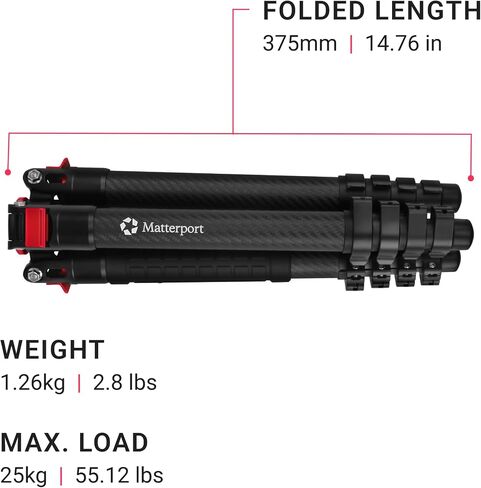 Matterport Portable Tripod Camera Stand Extendable Up to 59" Universal Four Section Professional Tripod Mount Compatible with Matterport Pro3 Camera and All Cameras in Kuwait