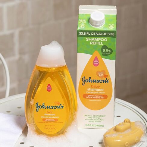Johnson's Baby Head-To-Toe Body Wash and Shampoo Refill Duo, Tear-Free & Hypoallergenic Baby Body Wash & Shampoo for Newborn’s Sensitive Skin & Hair, Value Size Refill Bottles, 33.8 fl. oz in Kuwait