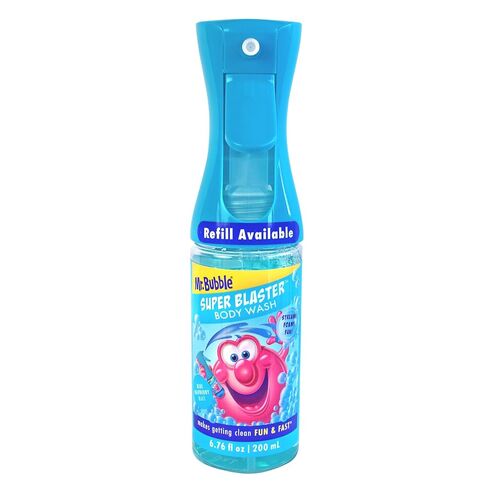 Mr. Bubble Super Blaster Body Wash, Blue Raspberry Blast Scent, Fun Body Wash Sprayer for Kids Shower and Bath, 6.76 fl oz in Kuwait