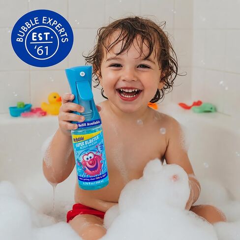 Mr. Bubble Super Blaster Body Wash, Blue Raspberry Blast Scent, Fun Body Wash Sprayer for Kids Shower and Bath, 6.76 fl oz in Kuwait