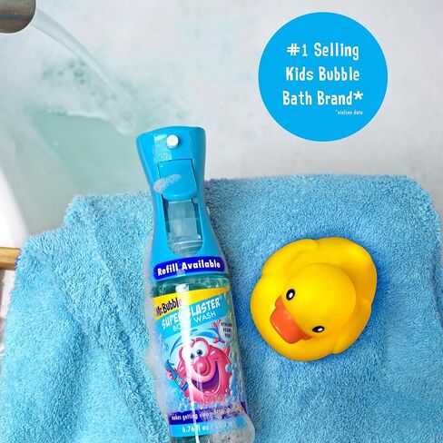Mr. Bubble Super Blaster Body Wash, Blue Raspberry Blast Scent, Fun Body Wash Sprayer for Kids Shower and Bath, 6.76 fl oz in Kuwait