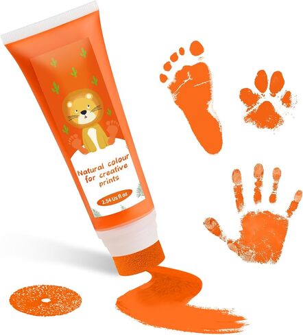 Baby Hand and Footprint Paint with Sponge Tip, 2.54 fl oz - Black | Non-Toxic & Acid-Free, Washable, Safe for Newborn Keepsakes, Dog Nose & Paw Prints Friendly, DIY Crafts & New Mom Gifts in Kuwait