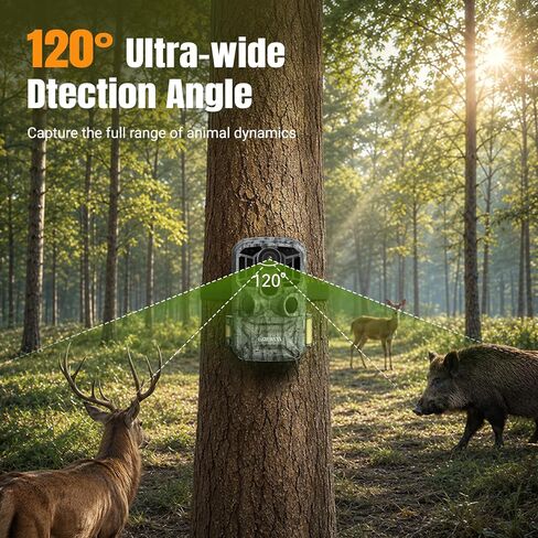 DEATTI 4K 48MP Trail Camera WiFi Bluetooth Connection,Game Camera with 0.1s Trigger Time,Night Vision Motion Activated Wildlife Camera with 8 Batteries,32 GB SD Card, IP66 Waterproof for Deer Outdoor in Kuwait