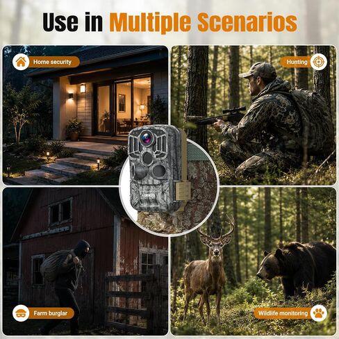 DEATTI 4K 48MP Trail Camera WiFi Bluetooth Connection,Game Camera with 0.1s Trigger Time,Night Vision Motion Activated Wildlife Camera with 8 Batteries,32 GB SD Card, IP66 Waterproof for Deer Outdoor in Kuwait