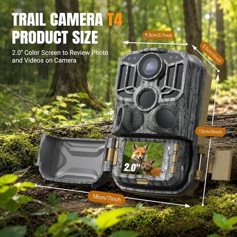 DEATTI 4K 48MP Trail Camera WiFi Bluetooth Connection,Game Camera with 0.1s Trigger Time,Night Vision Motion Activated Wildlife Camera with 8 Batteries,32 GB SD Card, IP66 Waterproof for Deer Outdoor in Kuwait