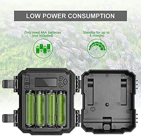WOSPORTS Mini Trail Camera 2 Pack 24MP 1080P HD,Game Camera Motion Activated with IR Night Vision Waterproof Video Deer Cam for Outdoor Wildlife Monitoring in Kuwait