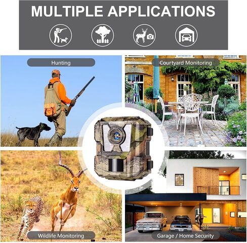WOSPORTS Mini Trail Camera 2 Pack 24MP 1080P HD,Game Camera Motion Activated with IR Night Vision Waterproof Video Deer Cam for Outdoor Wildlife Monitoring in Kuwait