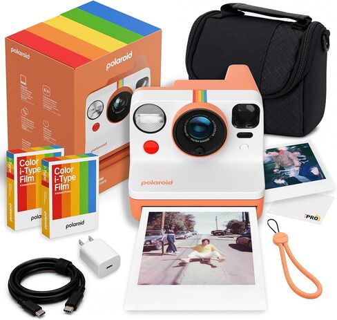 Polaroid Now Generation3 i-Type Camera in Pebble White 40 Film Value Bundle | Capture Family Memories & Travel Adventures with Dual-Lens AF, Built-In Flash, i-Type & 600 Film Compatible in Kuwait