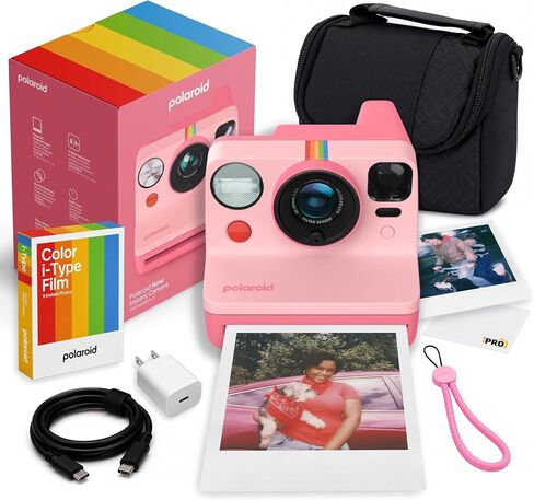Polaroid Now Generation3 i-Type Camera in Pebble White 40 Film Value Bundle | Capture Family Memories & Travel Adventures with Dual-Lens AF, Built-In Flash, i-Type & 600 Film Compatible in Kuwait