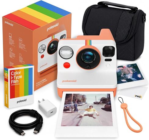 Polaroid Now Generation3 i-Type Camera in Pebble White 40 Film Value Bundle | Capture Family Memories & Travel Adventures with Dual-Lens AF, Built-In Flash, i-Type & 600 Film Compatible in Kuwait