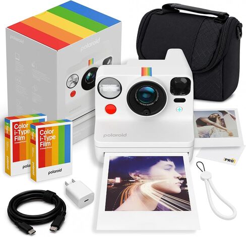 Polaroid Now+ Generation3 iType Instant Camera in Coral + 40 Film Bundle | Unlock Creative Modes with Bluetooth App Control, i-Type & 600 Film Compatible, Ideal for Travel & Instant Photography in Kuwait