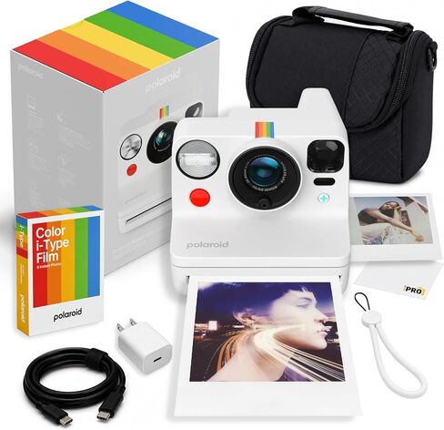 Polaroid Now+ Generation3 iType Instant Camera in Coral + 40 Film Bundle | Unlock Creative Modes with Bluetooth App Control, i-Type & 600 Film Compatible, Ideal for Travel & Instant Photography in Kuwait