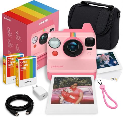 Polaroid Now Generation3 i-Type Camera in Pebble White 40 Film Value Bundle | Capture Family Memories & Travel Adventures with Dual-Lens AF, Built-In Flash, i-Type & 600 Film Compatible in Kuwait