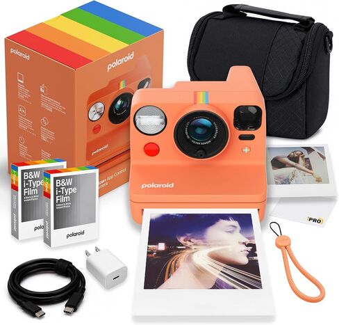 Polaroid Now+ Generation3 iType Instant Camera in Coral + 40 Film Bundle | Unlock Creative Modes with Bluetooth App Control, i-Type & 600 Film Compatible, Ideal for Travel & Instant Photography in Kuwait