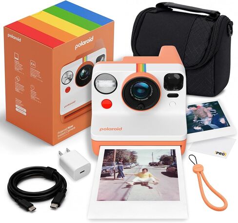 Polaroid Now Generation3 i-Type Camera in Pebble White 40 Film Value Bundle | Capture Family Memories & Travel Adventures with Dual-Lens AF, Built-In Flash, i-Type & 600 Film Compatible in Kuwait