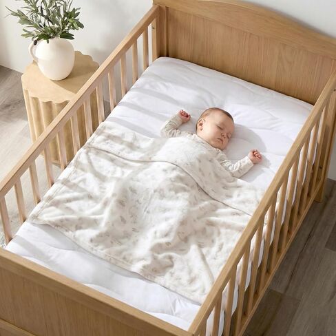 Premium Waterproof Crib and Toddler Mattress Protector, Quilted Crib Mattress Pad with 100% Cotton Top, Sheets Fitted Crib Mattress Cover, Durable and Breathable, Machine Washable, White, 52" x 28" in Kuwait