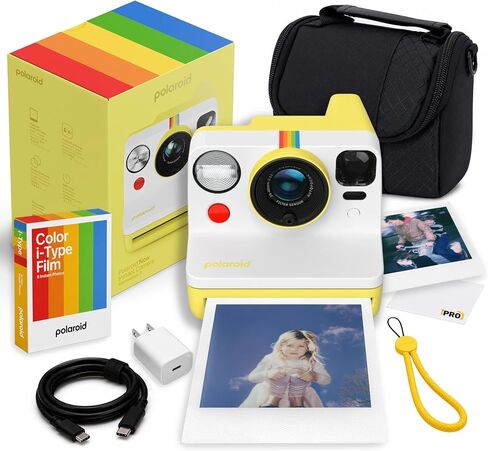 Polaroid Now Generation3 i-Type Camera in Pebble White 40 Film Value Bundle | Capture Family Memories & Travel Adventures with Dual-Lens AF, Built-In Flash, i-Type & 600 Film Compatible in Kuwait