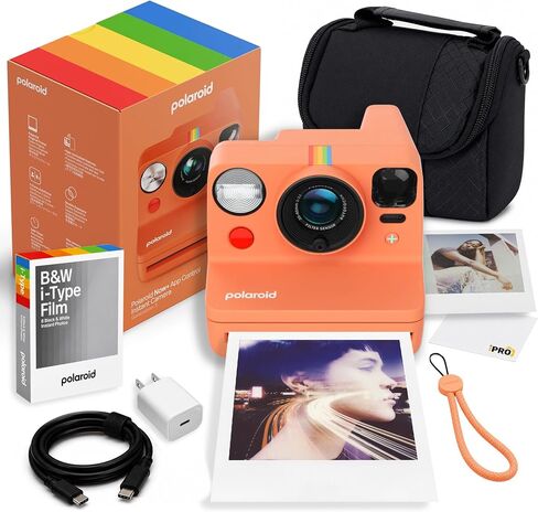 Polaroid Now+ Generation3 iType Instant Camera in Coral + 40 Film Bundle | Unlock Creative Modes with Bluetooth App Control, i-Type & 600 Film Compatible, Ideal for Travel & Instant Photography in Kuwait