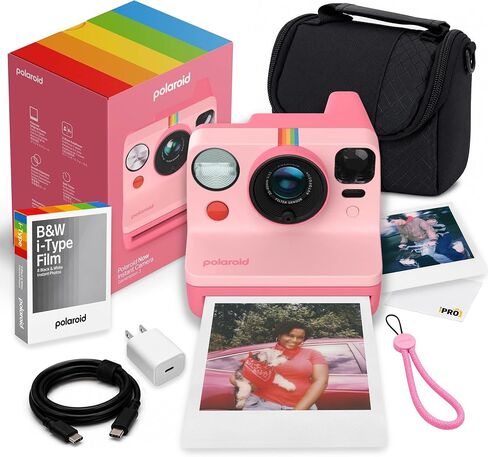 Polaroid Now Generation3 i-Type Camera in Pebble White 40 Film Value Bundle | Capture Family Memories & Travel Adventures with Dual-Lens AF, Built-In Flash, i-Type & 600 Film Compatible in Kuwait
