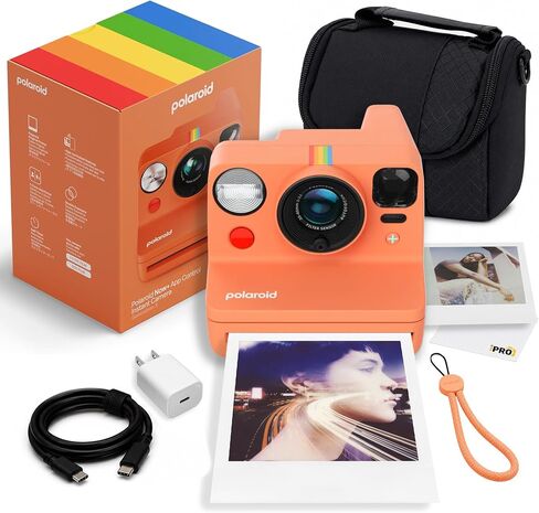 Polaroid Now+ Generation3 iType Instant Camera in Coral + 40 Film Bundle | Unlock Creative Modes with Bluetooth App Control, i-Type & 600 Film Compatible, Ideal for Travel & Instant Photography in Kuwait