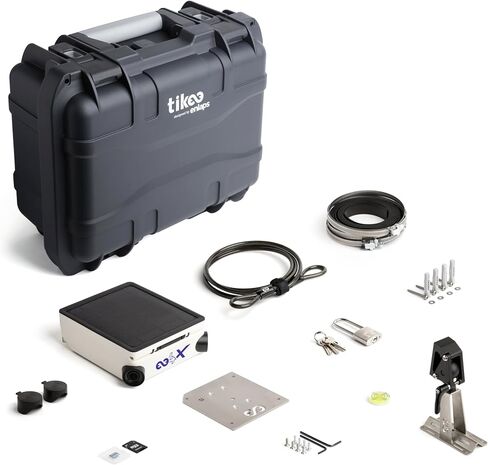 Enlaps Pack Tikee 4X with Hard case - 12MP 6K Autonomous Timelapse Camera and Accessories, 220° Panoramic Angle, Solar Panel, 4G/LTE WiFi, Remote Monitoring, Weatherproof IP66, Ideal for Construction in Kuwait