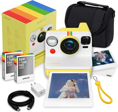 Polaroid Now Generation3 i-Type Camera in Pebble White 40 Film Value Bundle | Capture Family Memories & Travel Adventures with Dual-Lens AF, Built-In Flash, i-Type & 600 Film Compatible in Kuwait