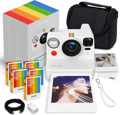 Polaroid Now+ Generation3 iType Instant Camera in Coral + 40 Film Bundle | Unlock Creative Modes with Bluetooth App Control, i-Type & 600 Film Compatible, Ideal for Travel & Instant Photography in Kuwait