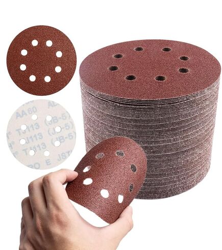 5 Inch Sanding Discs Hook and Loop Sandpaper for Random Orbital Sander (80 Grit 50PCS) in Kuwait