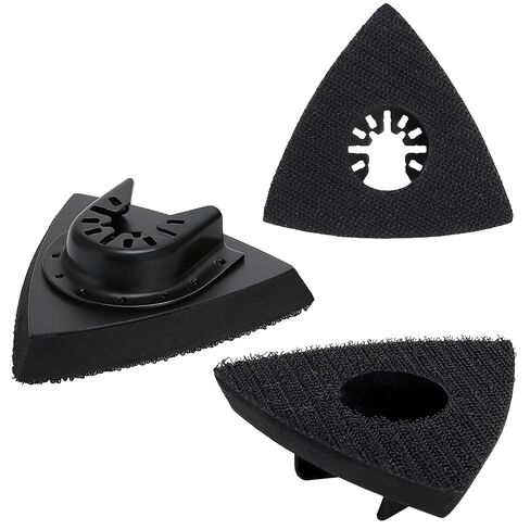 Hedume 130 Pcs Oscillating Tool Detail Sanding Pads Kit, 125 Pcs Sandpaper (60/80/120/180/240 Grit) and 5 Pcs Triangle Sanding Pads, Multitool Sandpaper for Wood/Plaster Other Surfaces Polish Sanding in Kuwait
