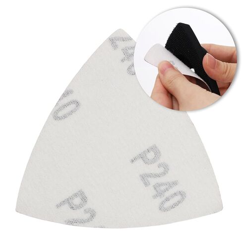 Hedume 130 Pcs Oscillating Tool Detail Sanding Pads Kit, 125 Pcs Sandpaper (60/80/120/180/240 Grit) and 5 Pcs Triangle Sanding Pads, Multitool Sandpaper for Wood/Plaster Other Surfaces Polish Sanding in Kuwait