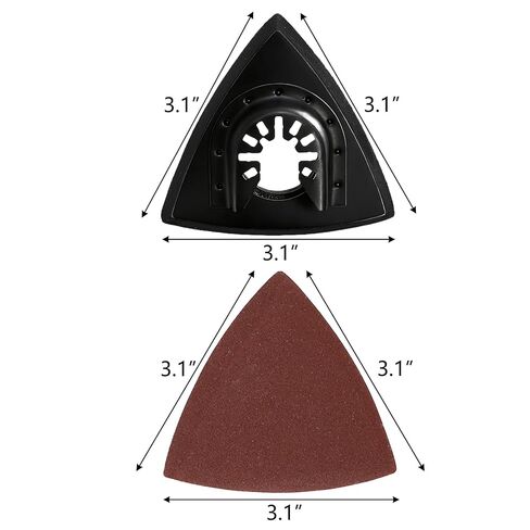Hedume 130 Pcs Oscillating Tool Detail Sanding Pads Kit, 125 Pcs Sandpaper (60/80/120/180/240 Grit) and 5 Pcs Triangle Sanding Pads, Multitool Sandpaper for Wood/Plaster Other Surfaces Polish Sanding in Kuwait