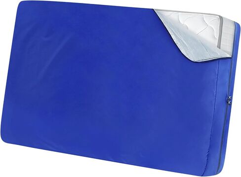 Crib Mattress Bag Waterproof, Heavy Duty Crib Mattress Moving Bag with Strong Zipper, Reusable Mattress Cover for Moving, Blue in Kuwait