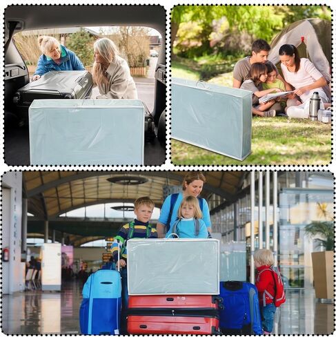 Waterproof Pack N Play Mattress Storage Bag with Zipper & Carrying Handles, Heavy Duty 6 Mil Clear Travel Moving Bag 38 x 26 x 4.5 inches. in Kuwait