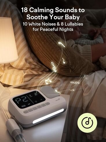GROWNSY Electric Nasal Aspirator for Baby, Baby Nose Sucker with Hospital-Grade Suction, One-Touch Boost Mode, Large 70ml Collection Chamber, Smart Soothing System with 18 Sounds & 4-Mode Light in Kuwait