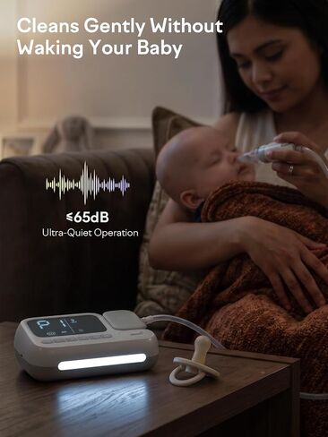 GROWNSY Electric Nasal Aspirator for Baby, Baby Nose Sucker with Hospital-Grade Suction, One-Touch Boost Mode, Large 70ml Collection Chamber, Smart Soothing System with 18 Sounds & 4-Mode Light in Kuwait