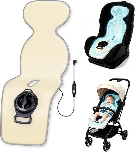 Baby Stroller Cooling Pad with 5 Ice Packs, Portable Ice Water Circulation Car Seat Cooling Pad, USB Powered, Fits Strollers, Car Seat, High Chair, Bassinet - Summer Outdoor Essential in Kuwait