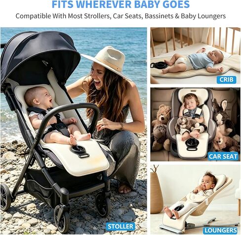 Baby Stroller Cooling Pad with 5 Ice Packs, Portable Ice Water Circulation Car Seat Cooling Pad, USB Powered, Fits Strollers, Car Seat, High Chair, Bassinet - Summer Outdoor Essential in Kuwait