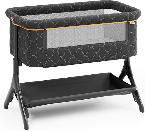 Pamo babe Bedside Bassinet for Baby, 3-in-1 Foldable Travel Bassinet with Wheels, Portable Baby Bassinet Adjustable Height, Storage Bag, Baby Bedside Sleeper Ideal Gift for Newborn Parents (Beige) in Kuwait